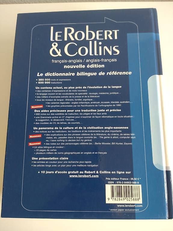 Livres: Le Robert & Collins – D'occasion à La Tour-de-Peilz par Mottainai 2