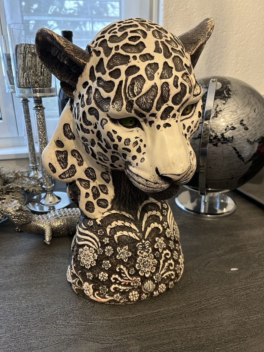 Sculture & Statue: Deko Leopard Kopf Skulptur aus Mexico, – Nuovo (secondo la descrizione) da Bettlach venduto da IvanaDuronjic 2