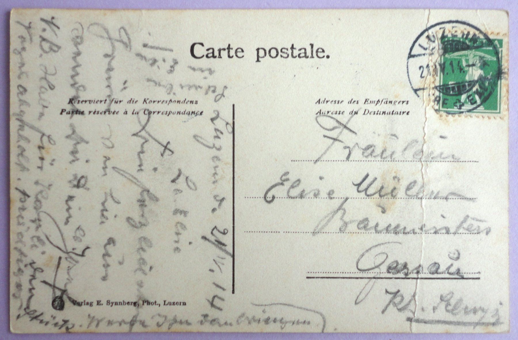 Cartes postales: Luzern - Bahnhofplatz – Défectueux à Fétigny par Billy2miny 1