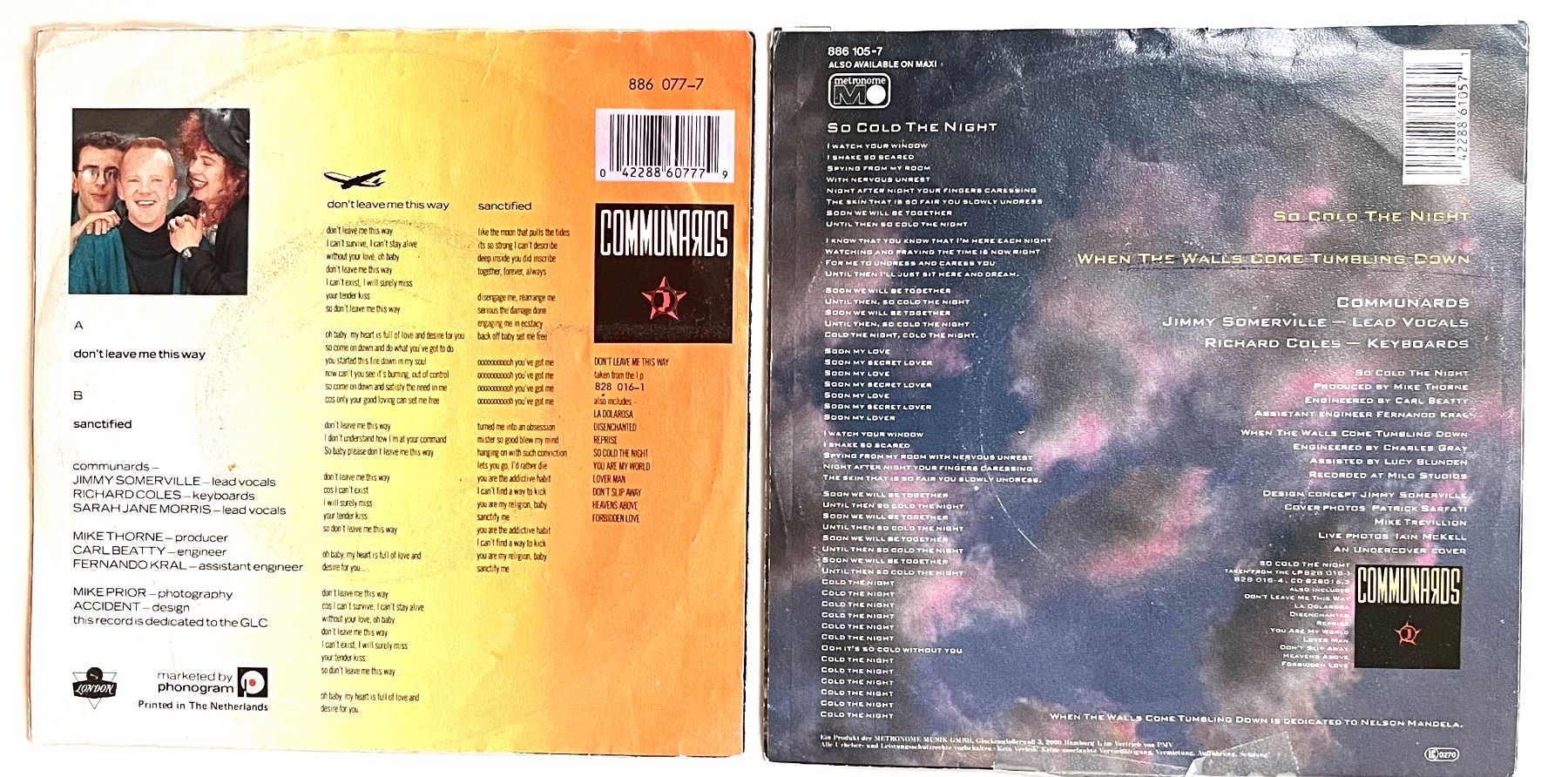 Dischi in vinile: Lot 2 45t. Communards – Usato da Renan BE venduto da johncactus 1