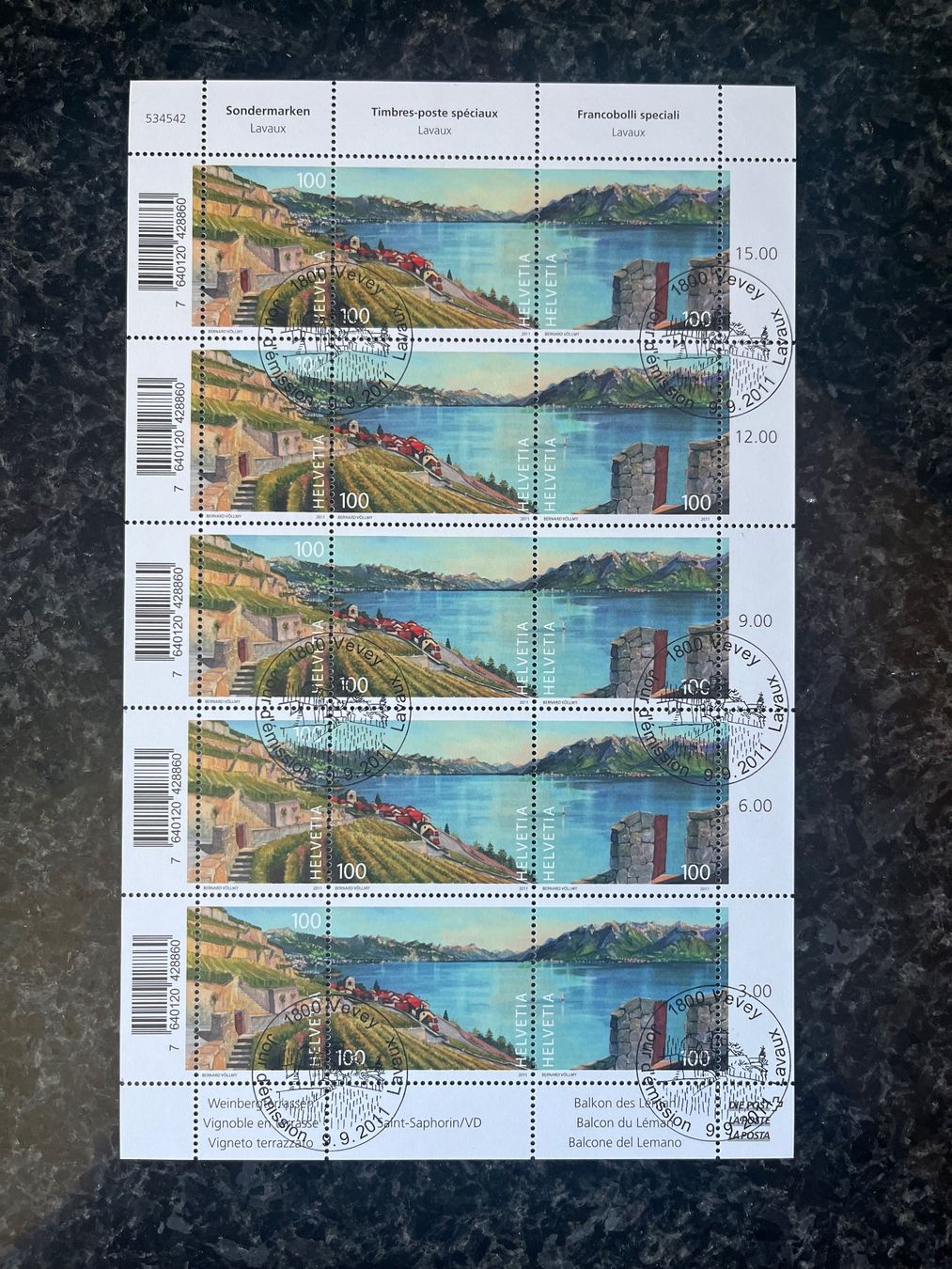 Alle Briefmarken: Zusammendruckbogen 2011 mit ET-Stempel – Neu (gemäss Beschreibung) aus Freidorf TG von ern_7s68
