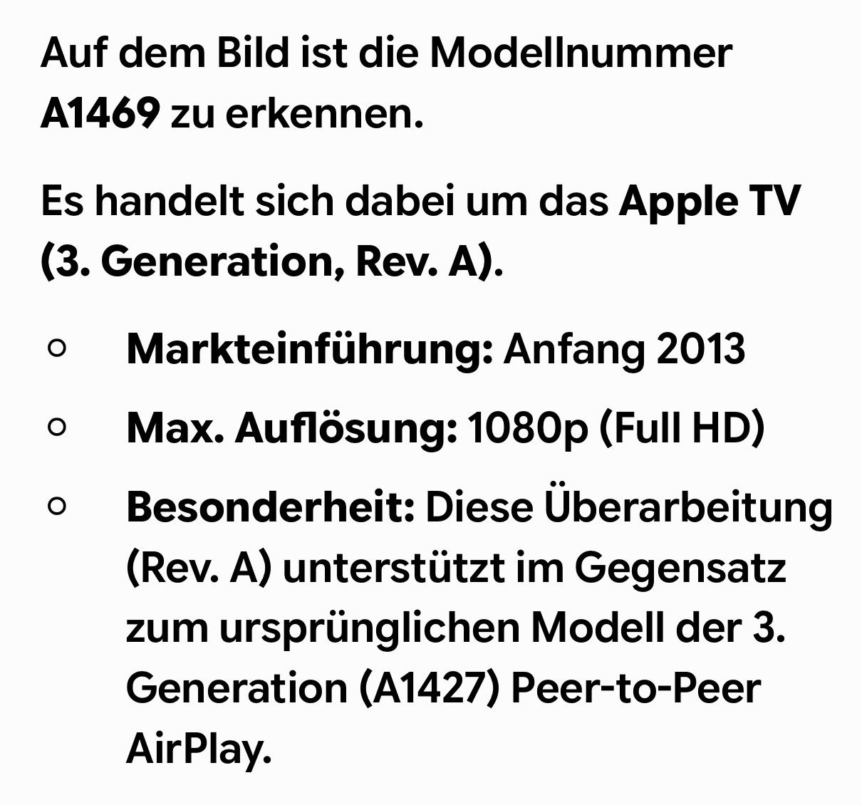 Apple Sistemi audio & multimediali: Apple TV 3. Generation Modell A1469 – Usato da Oetwil an der Limmat venduto da astropoot 5