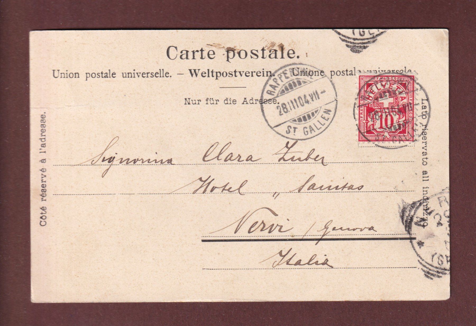Cartoline postali: RAPPERSWIL - Polendenkmal - 1904 – Usato da Pully venduto da nicecards-shop 1