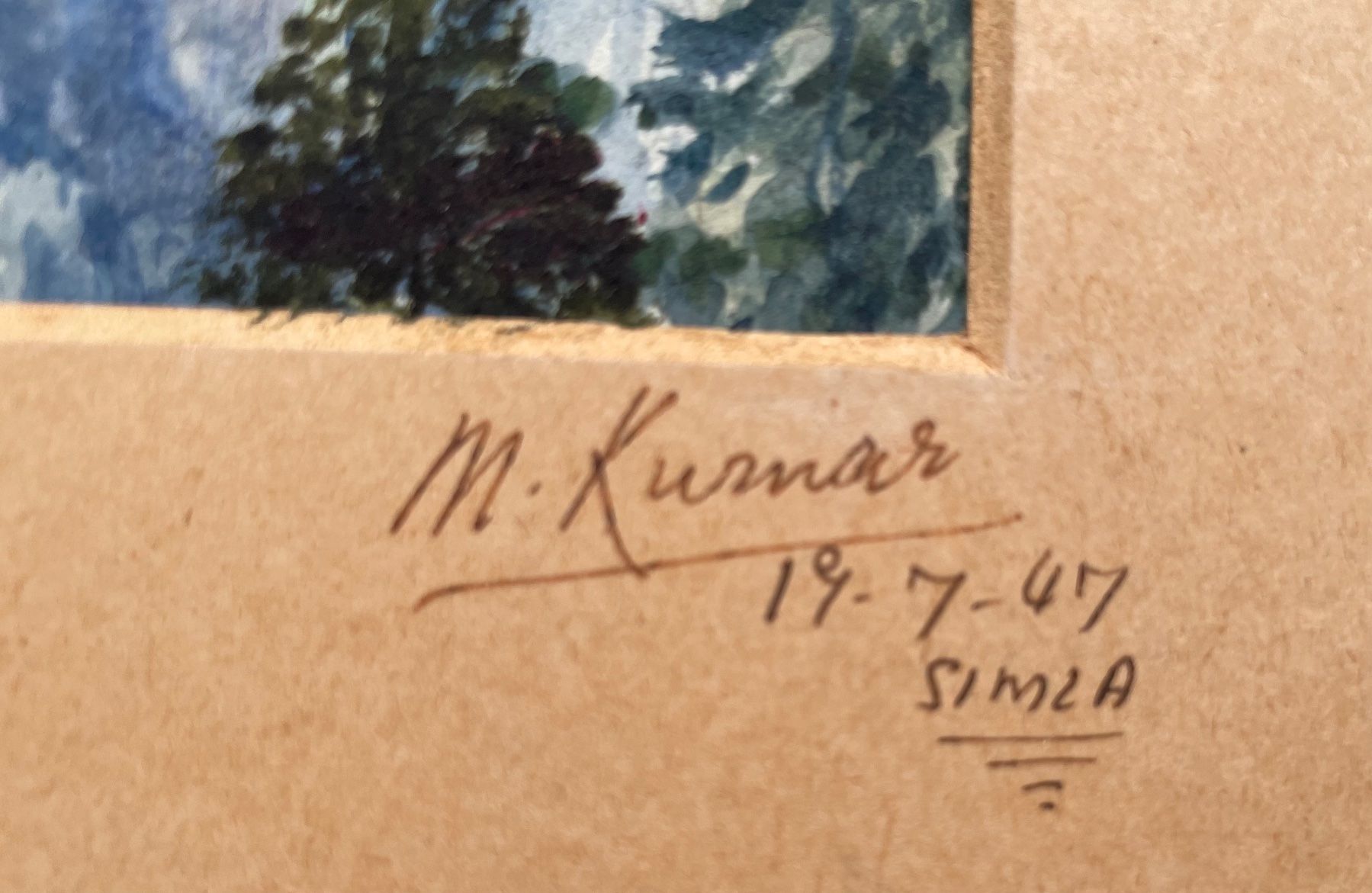 Tableaux: M. Kumar aquarelle Simla 1947 India – D'occasion à Biel/Bienne par Galaq 2