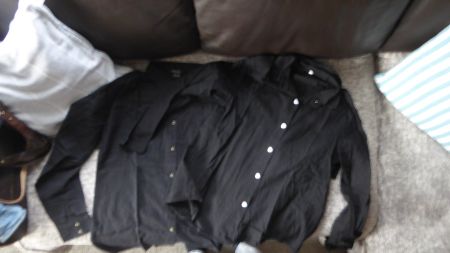 2  schwarze  Langarm Blusen Gr 36 1mal esmara Leine/Baumwoll