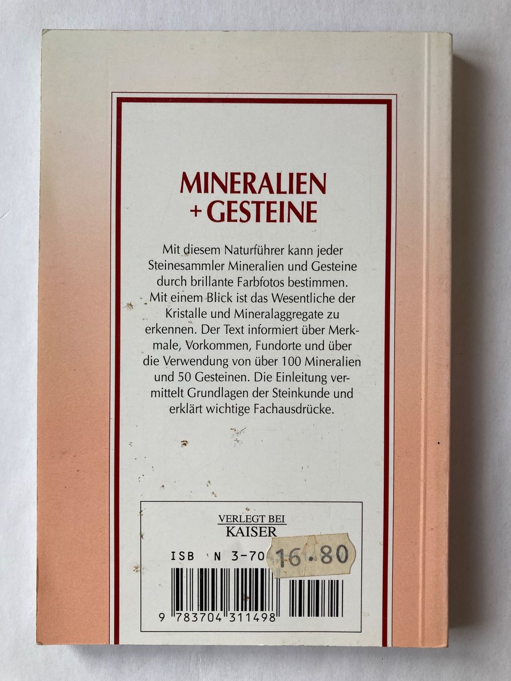 Bücher: Buch: MINERALIEN + GESTEINE – Gebraucht aus Bubendorf von Alpenheidi 1