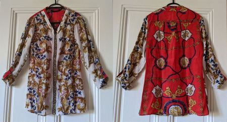 SIENNA : Blouse baroque recto-verso lagenlook 36