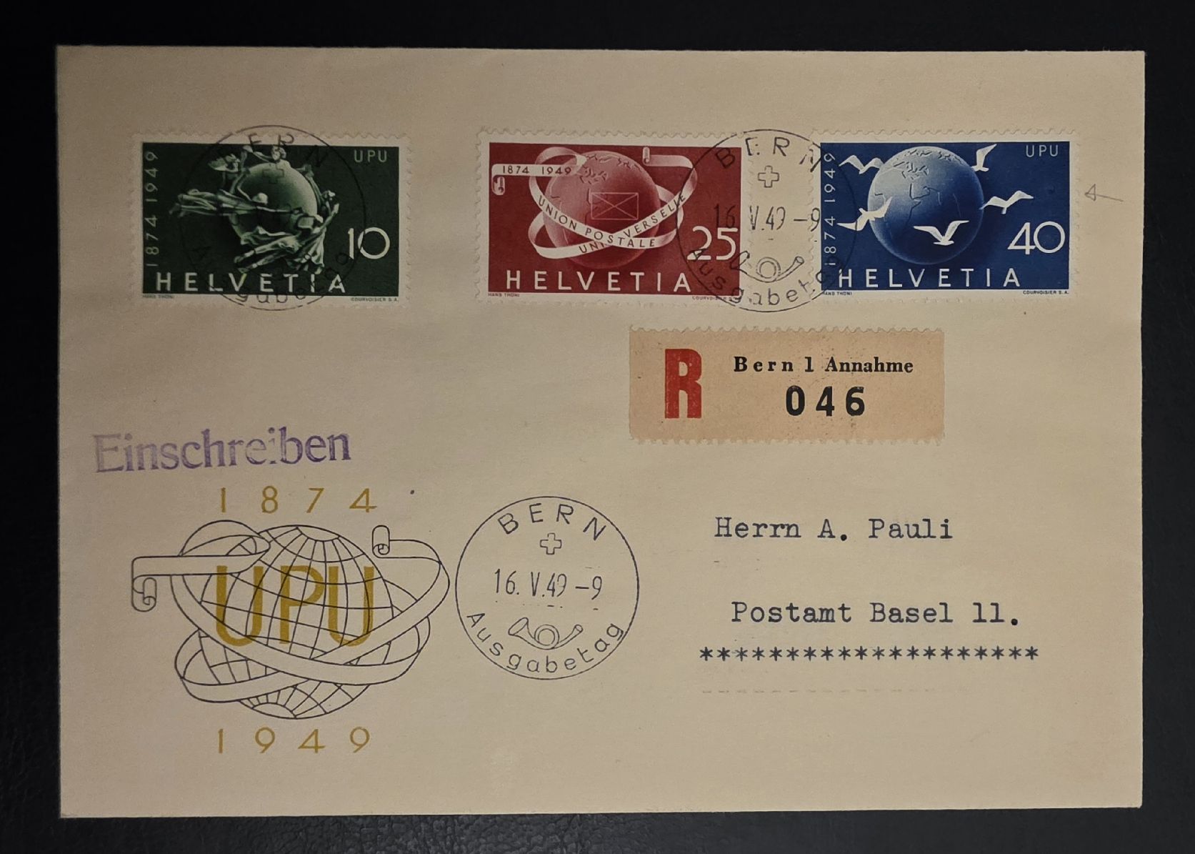 Tutti i francobolli: Weltpostverein UPU FDC  – Usato da Bern venduto da Kocholo