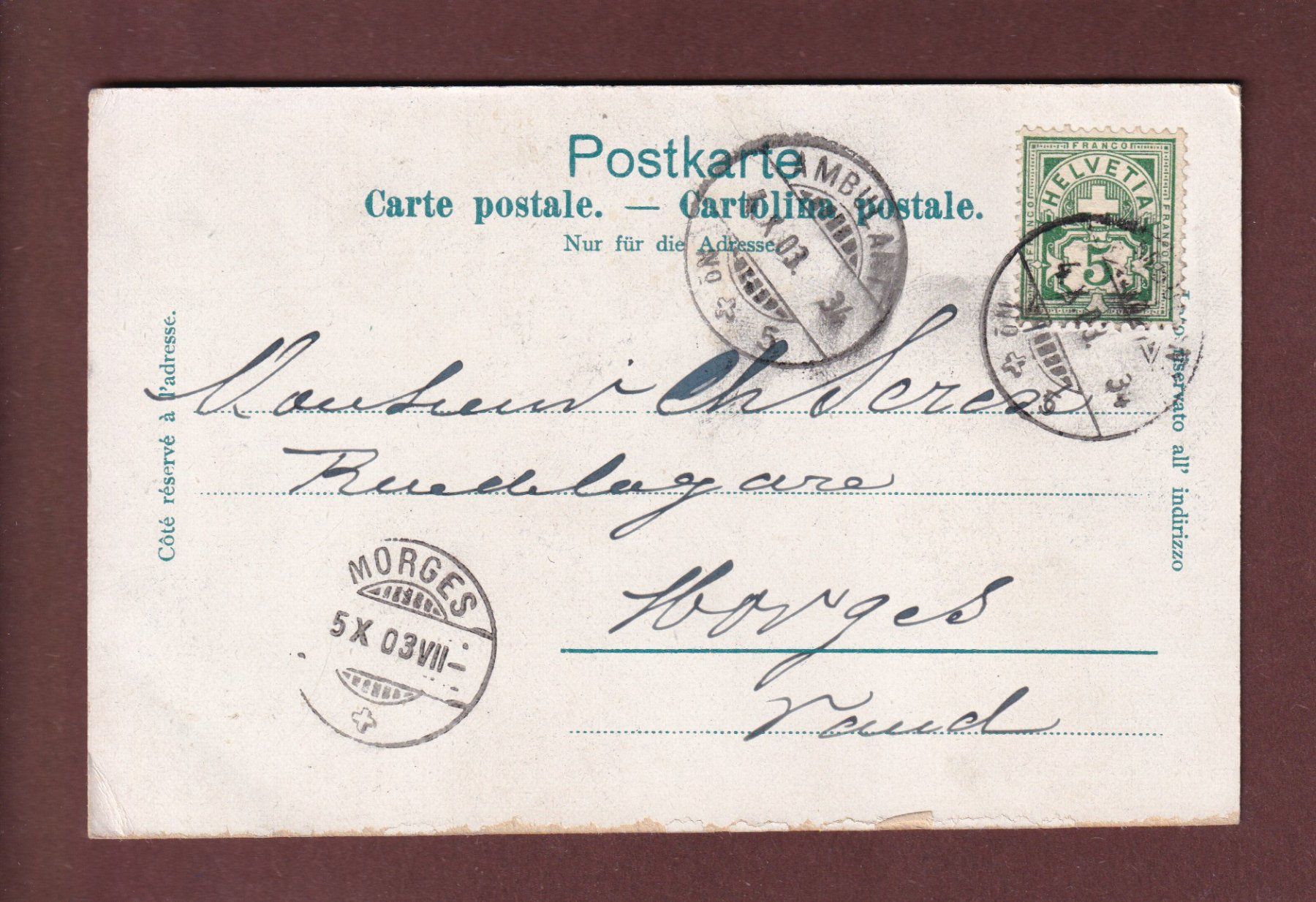 Ansichtskarten: BADEN - Schloss Schartenfels - 1903 – Gebraucht aus Pully von nicecards-shop 1