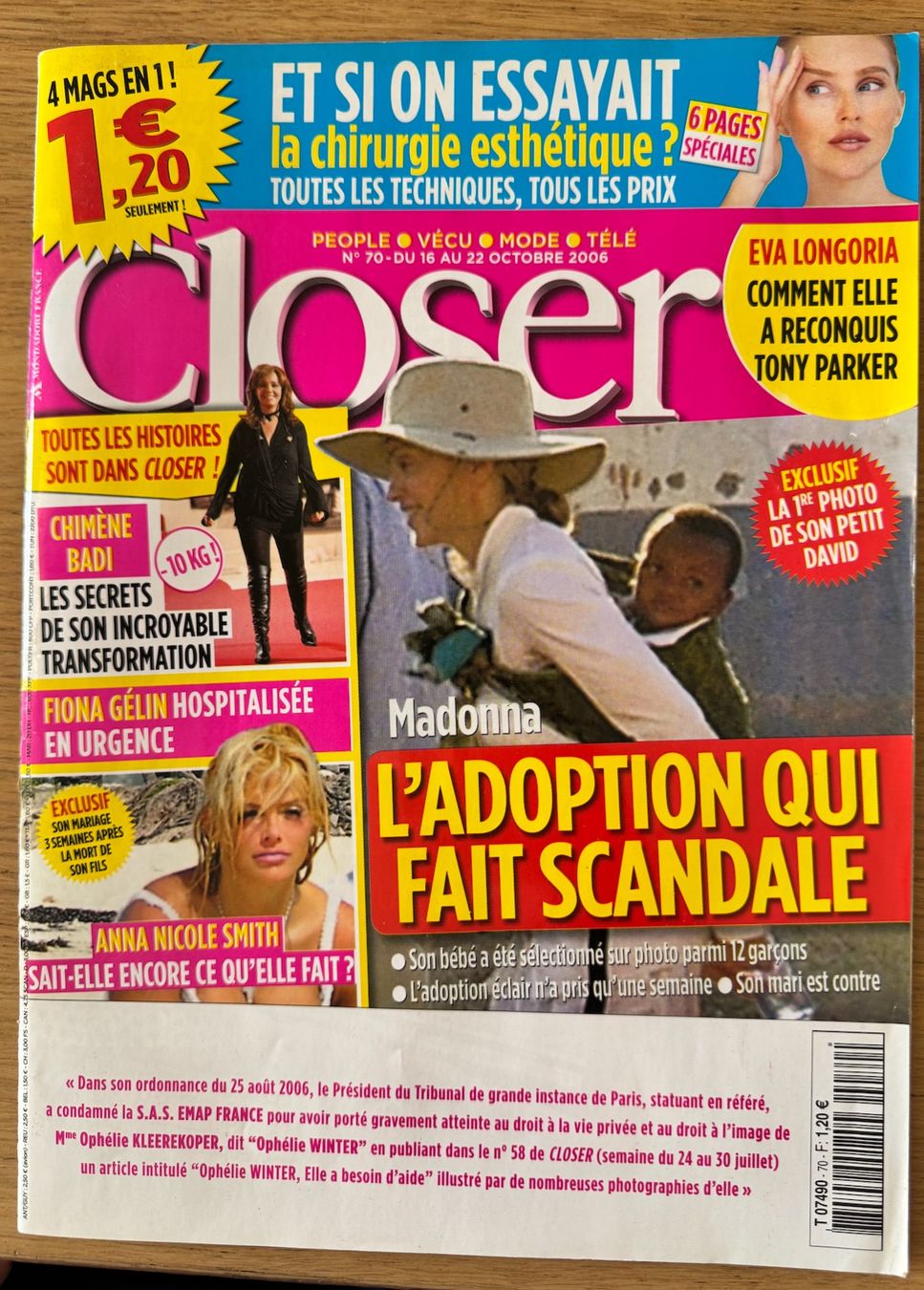 Zeitschriften & Magazine: Madonna Magazine Closer octobre 2006 – Gebraucht aus Lausanne von davzic