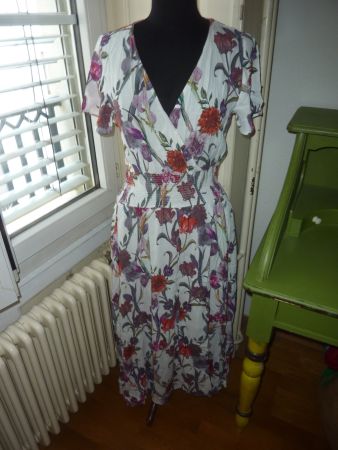 robe d'été motif fleur col en V 42 MORGAN pour femme