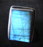 Labradorit Silber 925 Fingerring Gr. 56