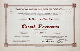 Syndicat d'Entreprises en Orient, Lausanne - 1924