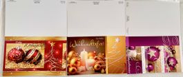 10 Weihnachtskarten mit 3 Motiven  inkl Briefumschläge
