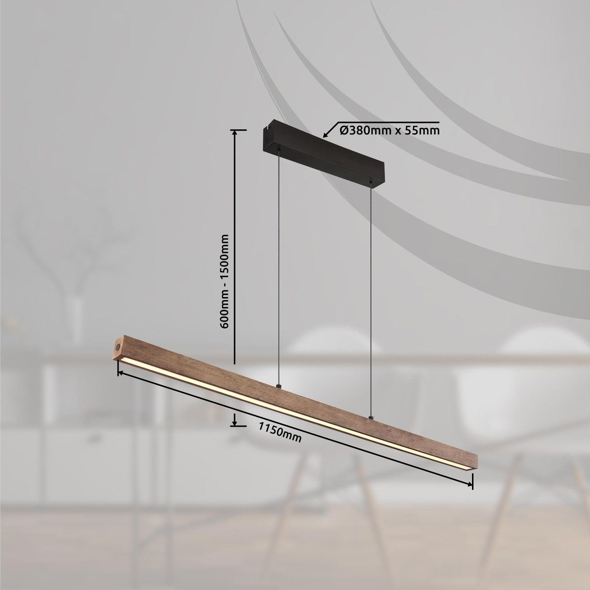 Lampadari & plafoniere: LED Pendelleuchte, Dimmer, 115 cm x 5 cm – Nuovo (secondo la descrizione) da Kreuzlingen venduto da Smart-Light 2