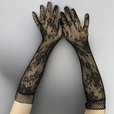 Chic Guanti di pizzo Trasparente lunghe-1Size-nuovo
