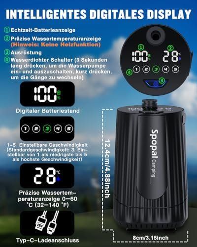 Docce: Camping Dusche 10000mAh Campingdusche Tragbare 20L Akku – Nuovo e nell'imballaggio originale da Hundwil venduto da pak_7zvn 6