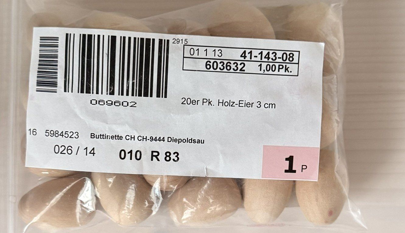 Tutte le decorazioni: Holz-Eier 20er Pack Grösse 3 cm unbenutzt – Nuovo e nell'imballaggio originale da Lommis venduto da manmarmi 2