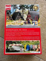 Busch 6023, HO-Massstab, Wohnwagen mit viel Zubehör