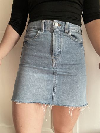 Jupe en jean taille haute, bleu clair, taille 34
