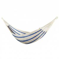 Hamac filet tissé main en coton – Guatemala – Bandes Bleues