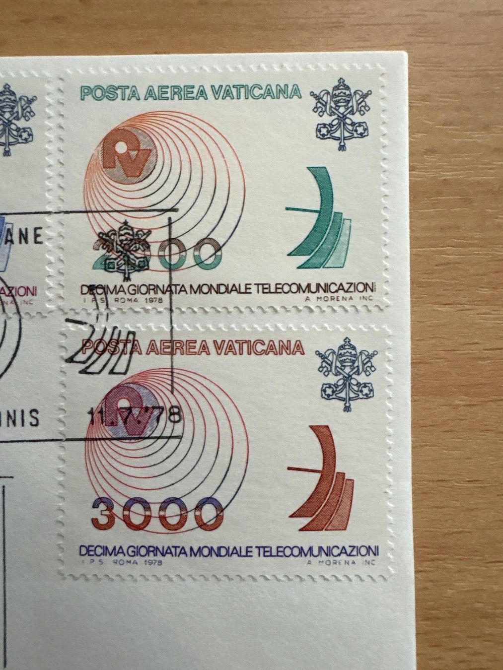 Tutti i francobolli: Vatikan Briefmarken auf Brief, Telecommunication, 1978 – Usato da Ibach venduto da lisch3 4