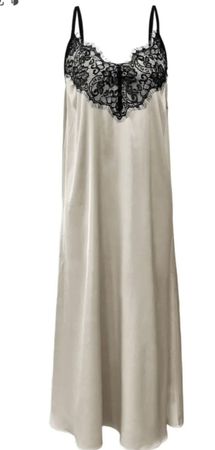 Robe longue satinée avec dentelle noire taille XL, neuve
