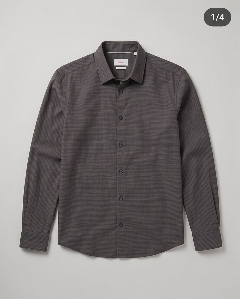 S.Oliver Camicie: Chemise S.Oliver grise - neuve - L – Nuovo e nell'imballaggio originale da Vuisternens-Romont venduto da gol_xp6p 3