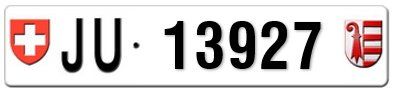 Ecriteaux: Plaques auto JU 13927 – Neuf avec emballage d'origine à Delémont par OVJ