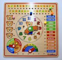 Eichhorn Holz Lernuhr Kalender Lernspielzeug-Datum, Monate