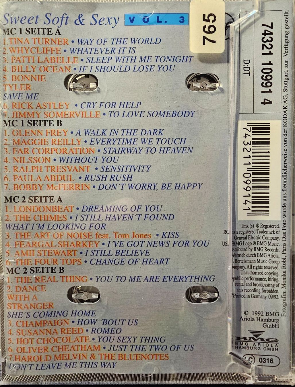 Kompaktkassetten: MC - Various - Sweet, Soft & Sexy Vol. 3 – Gebraucht aus Wahlen b. Laufen von Cg10 1