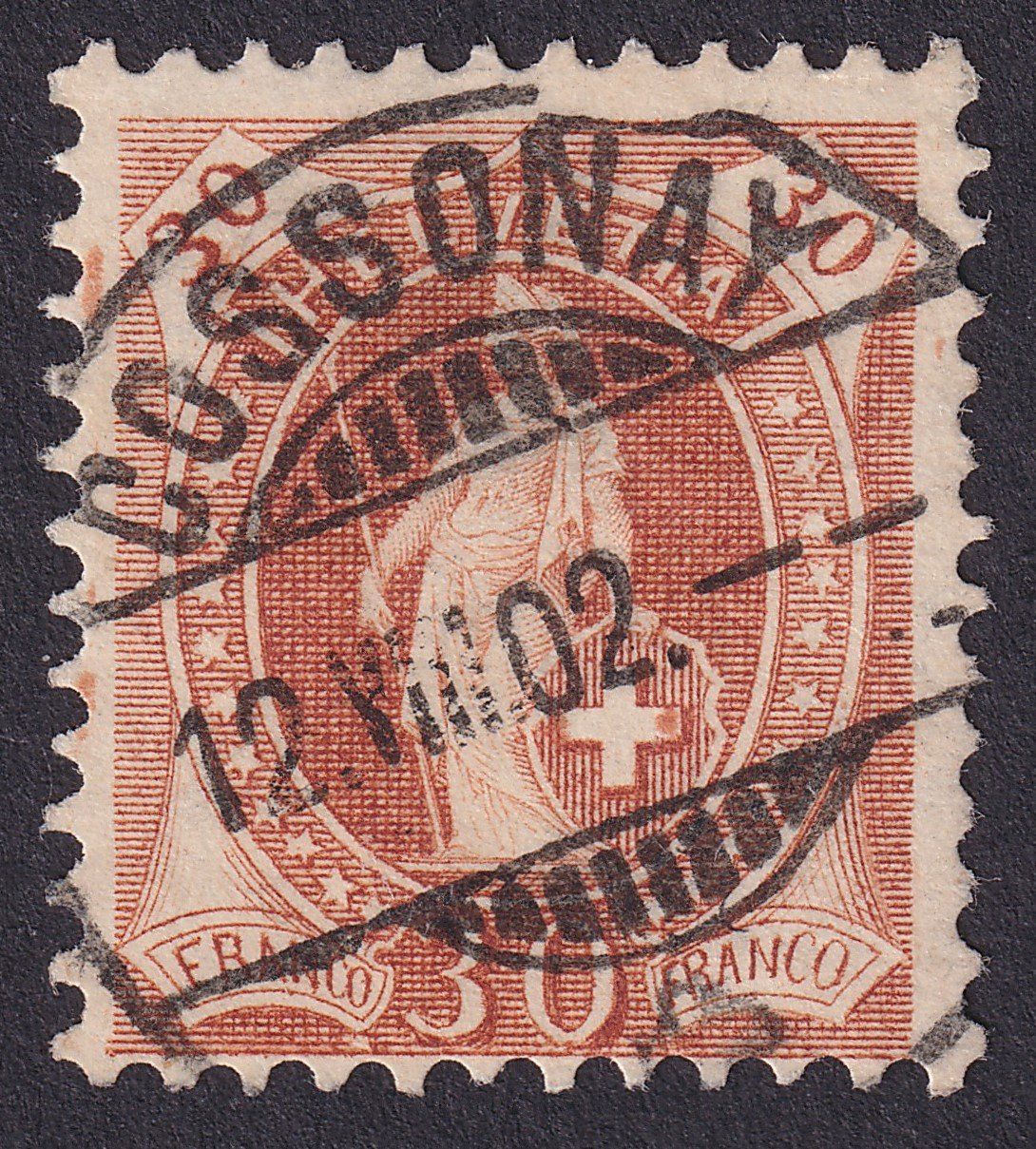 Tutti i francobolli: 68E mit Vollstempel COSSONAY VD – Usato da Ebikon venduto da SilvioFreund