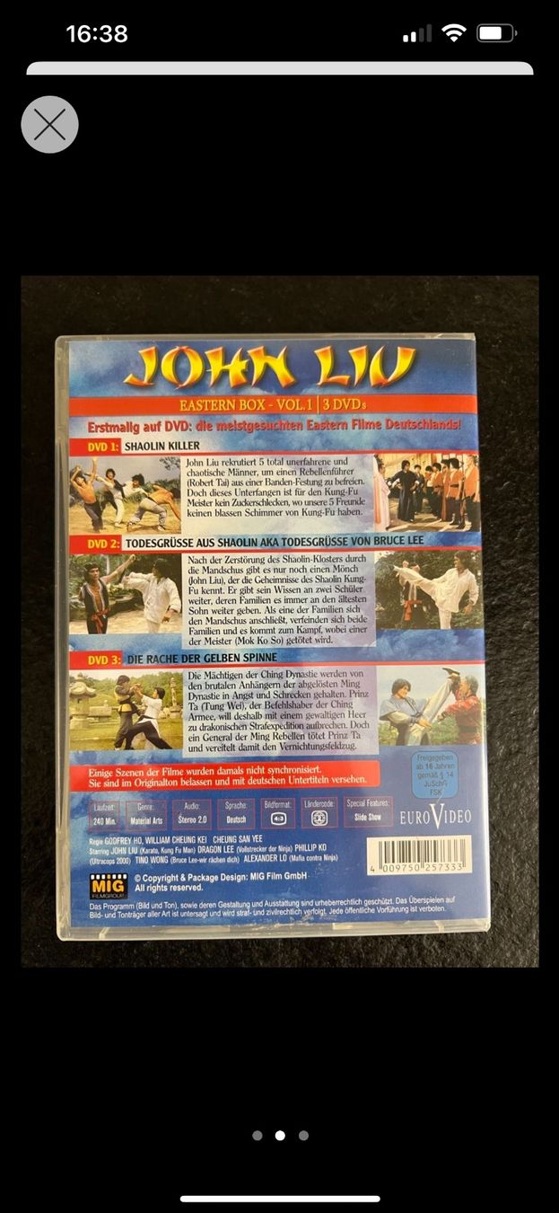 Tutti i DVDs: John Liu Eastern Box - Vol.1 - Uncut – Nuovo (secondo la descrizione) da Altstätten SG venduto da sheamus 1
