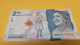 2000 Pesos Kolumbien Banknote 