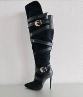 Overknee High Heel Boots Heels 12cm Black schwarz 40