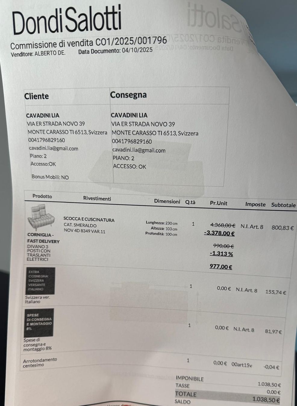 Divani: Divano pari al nuovo – Nuovo (secondo la descrizione) da Riva San Vitale venduto da pel_k6zp 3