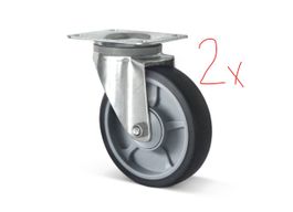 2er Set Lenkrolle TPE, spurlos, ØxB 200 x 40 mm, TK 250 kg