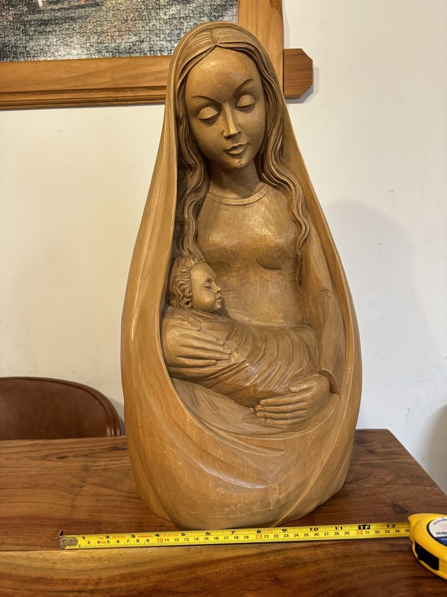Sculture & Statue: Grosse Geschnitzte Heilige Maria Muttergottes Heilige Maria – Usato da Morges venduto da SevArt 2