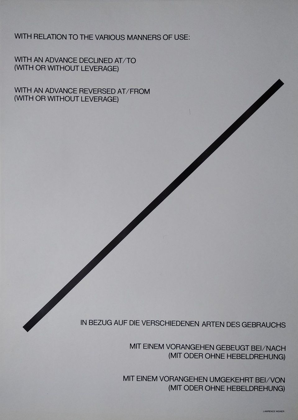 Poster & Bilder: LAWRENCE WEINER - ORIGINAL-PLAKAT – Gebraucht aus Goldach von Gaip