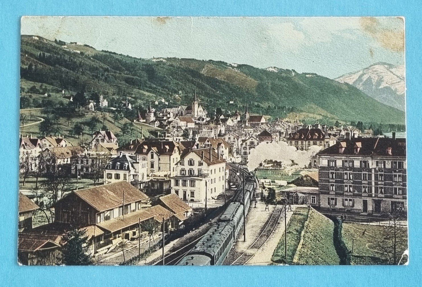 Cartoline postali: Zug - Einfahrt Dampfzug zum Bahnhof - Eisenbahn - 1908 – Usato da Rothrist venduto da RROENK