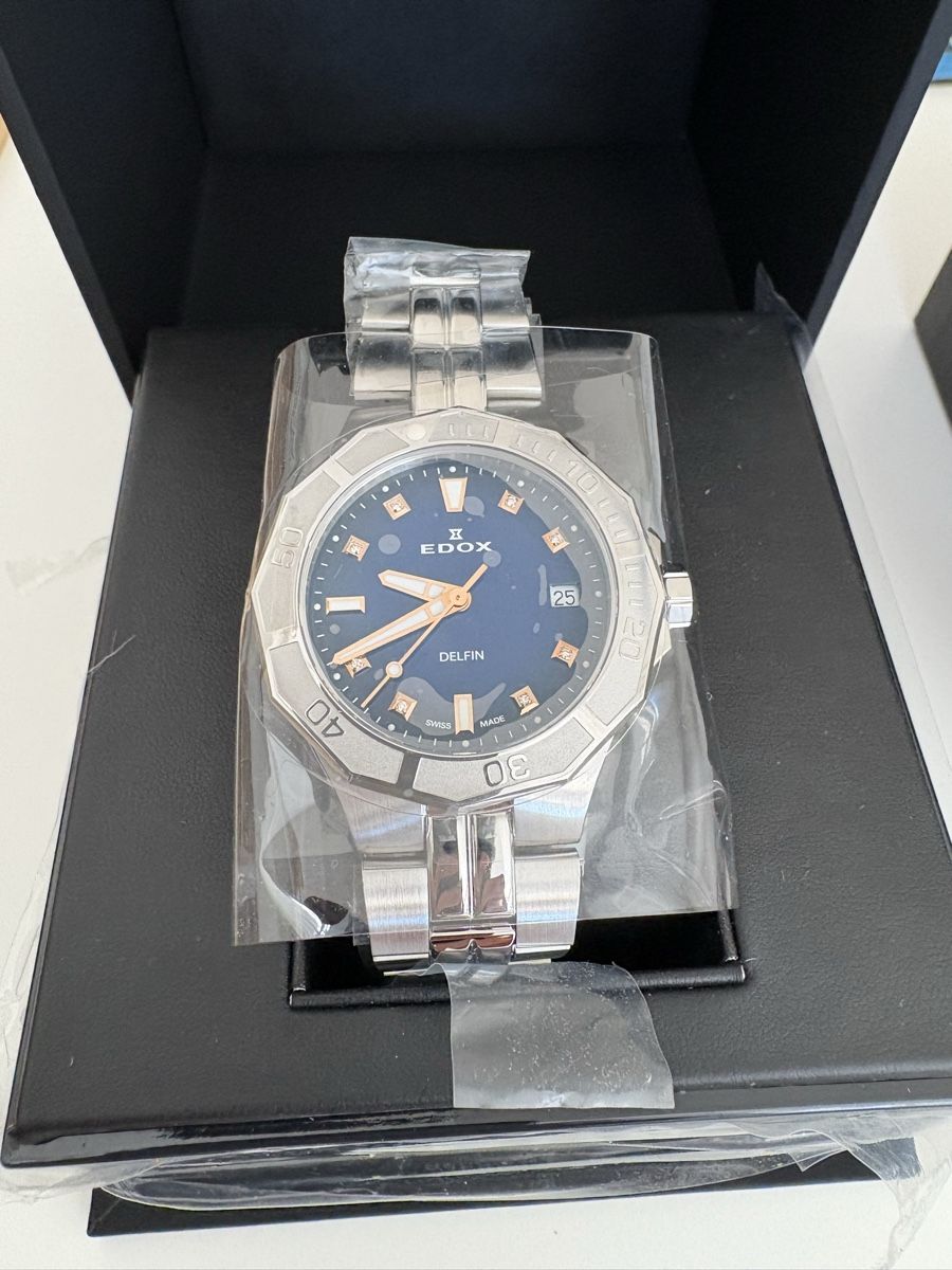 Edox Orologi: Edox Delfin Diver Date 38 Diamonds – Nuovo e nell'imballaggio originale da Zürich venduto da Peter_Sz 1