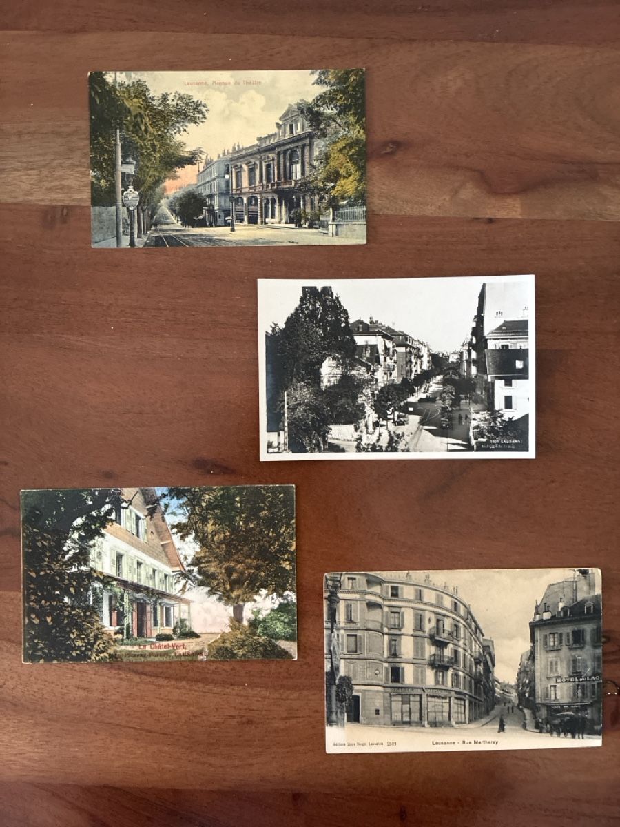 Ansichtskarten: 4 Ansichtskarten Schweiz von Lausanne VD – Gebraucht aus Oftringen von Cla.vD.74