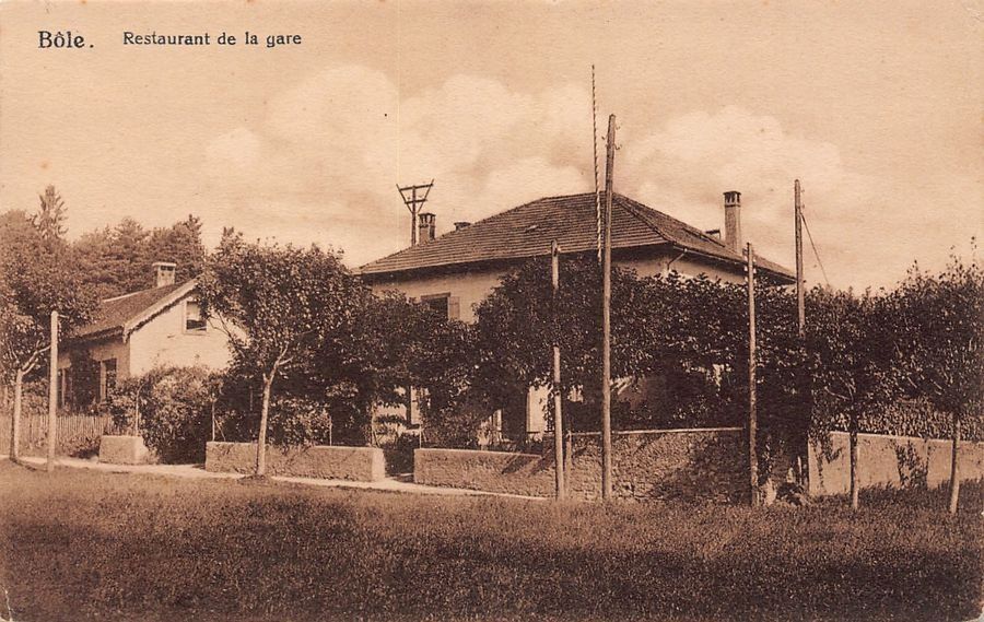 Cartoline postali: Bôle, Restaurant de la Gare, vers 1920 – Usato da Frauenfeld venduto da POML