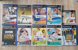 10 Sing-Star Spiele + 2 Mikrofone PS2 🎤🎶