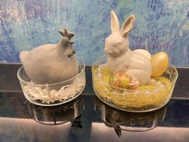 Glasi Hergiswil Schalen Huhn Osterdeko Osterhase Tischdeko