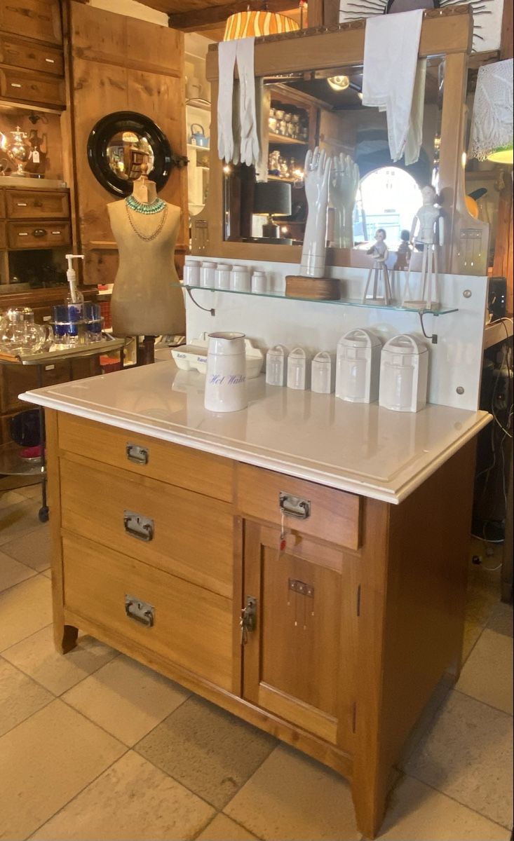 Kommoden: Commode Art Nouveau avec miroir, bois massif – Gebraucht aus Fribourg von kaleidoscop 1