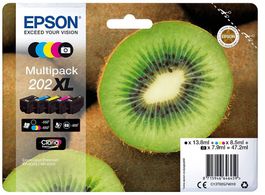 5 Stk. Orig. Epson XP-6000/XP-6005/XP-6100 Patronen, 202XL