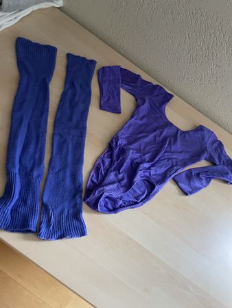 Purple Gymnastics Leotard with Leg Warmers XS