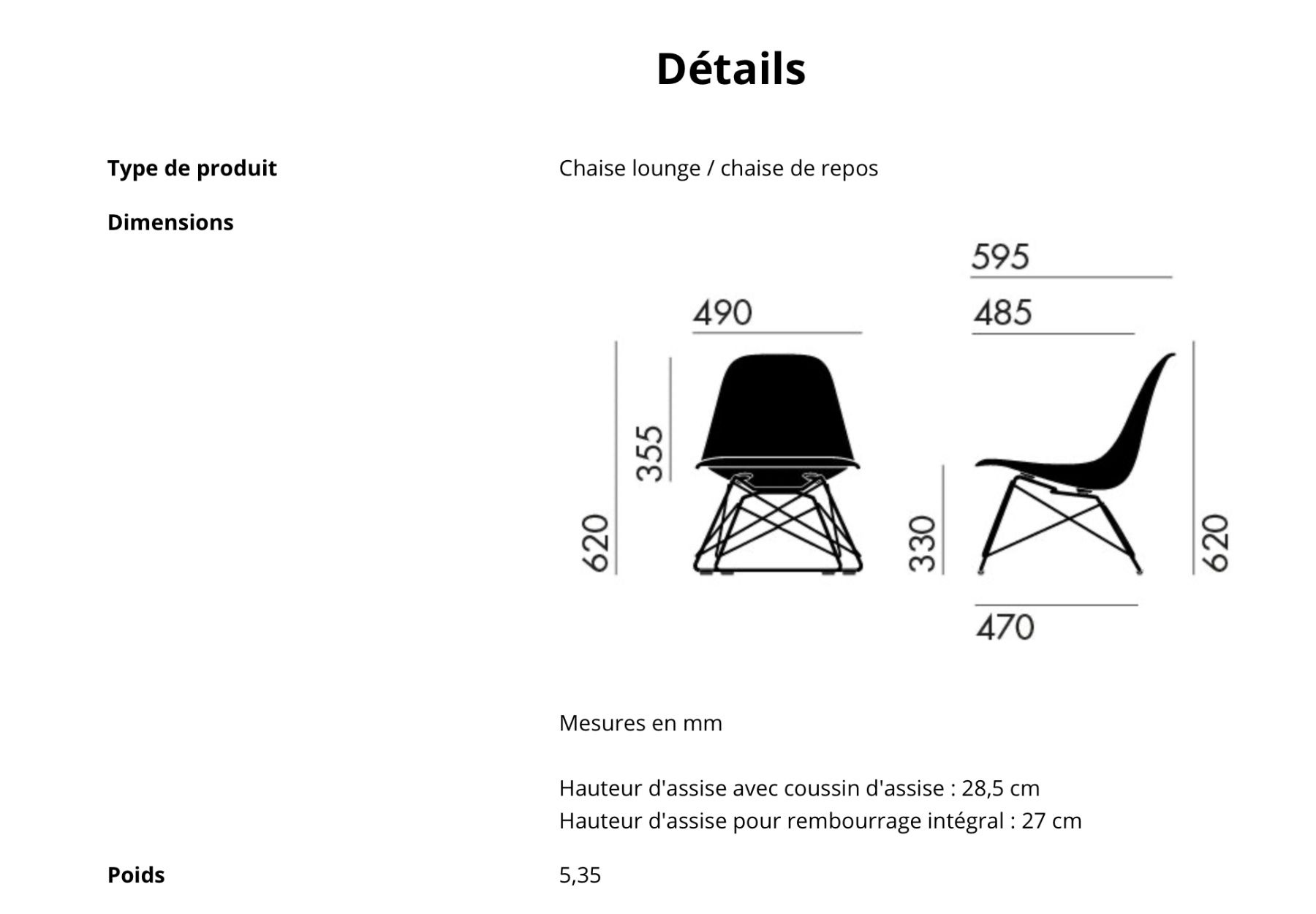 Vitra Sedie: Eames Plastic Side Chair LSR noire – Usato da Cournillens venduto da aese01 1