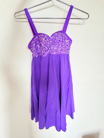 Lila Eiskunstlauf-Wettkampfkleid für Kind